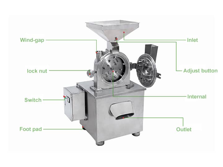 cocoa power grinding machine structure